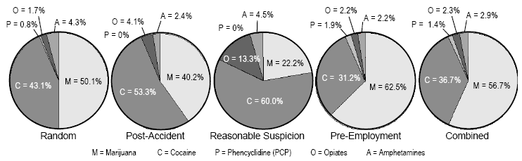 Percentage by Drug Type of Total Drug Detections for Each Test Type