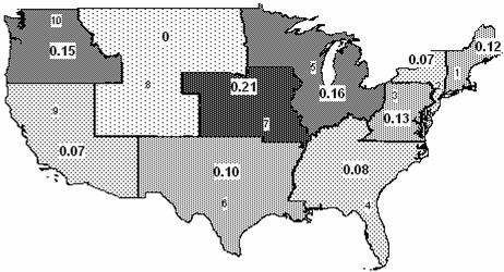 Random Alcohol Rates by FTA Region and Employer Size - Large