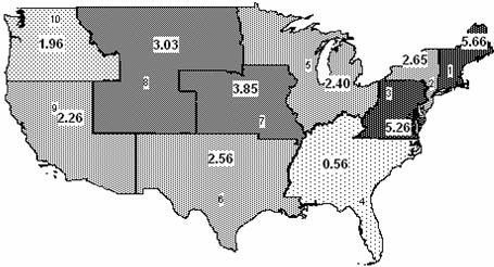 Map - Return to Duty Drug Test Rates by FTA Region