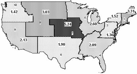 Map - Follow-Up Drug Rates by FTA Region