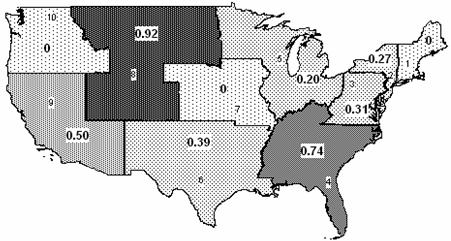 Map - Follow-Up Alcohol Rates by FTA Region